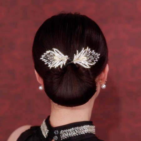Hair Ornament Plate Alloy Hair BUN [WHITE]