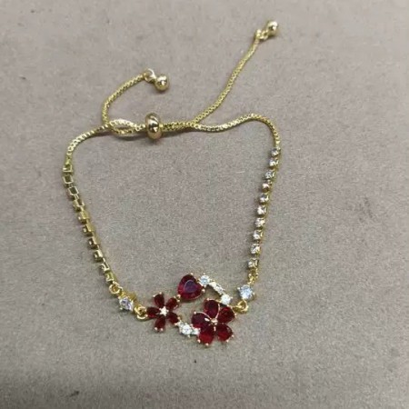 Elegant Red Flower Bracelet-  590 Tk